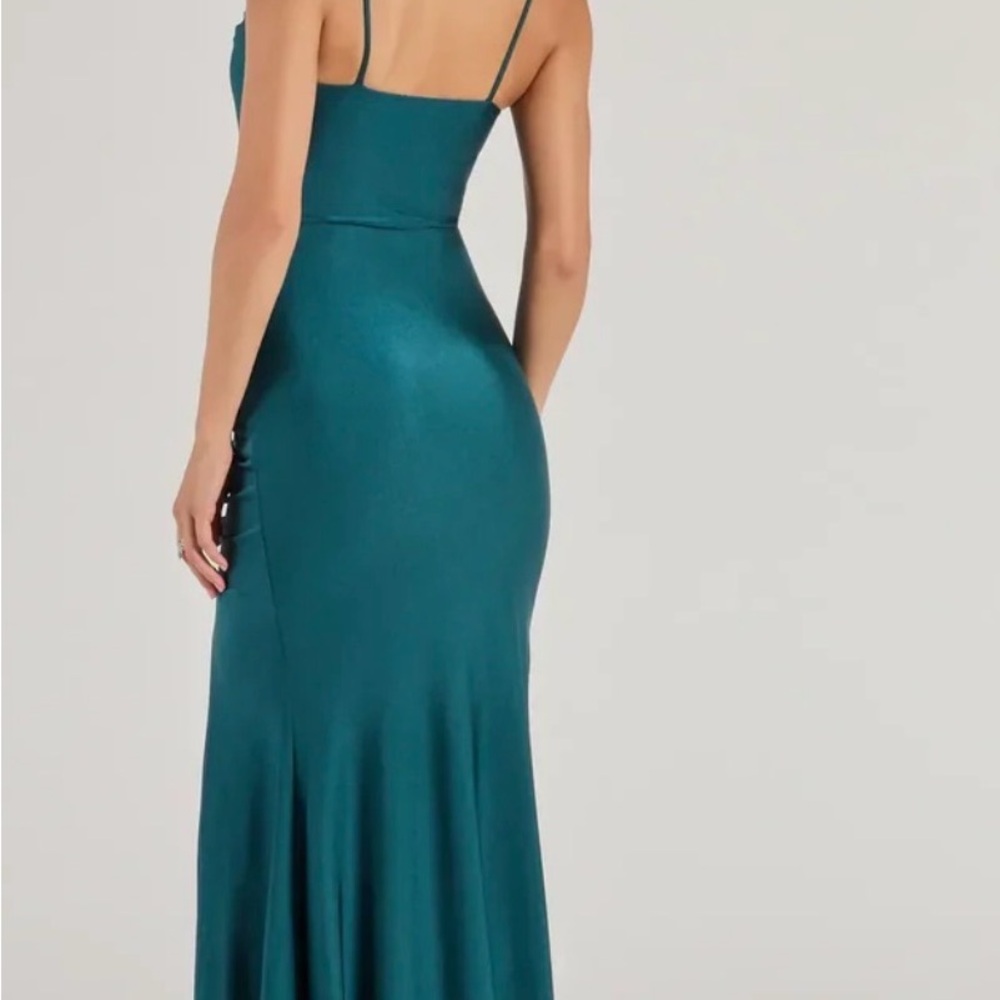 Windsor Teal Maxi Dress with Slit - Picture 2 of 6